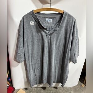 #3240-Cloud 9 Men’s Gray Short-Sleeve Polo-Style Henley